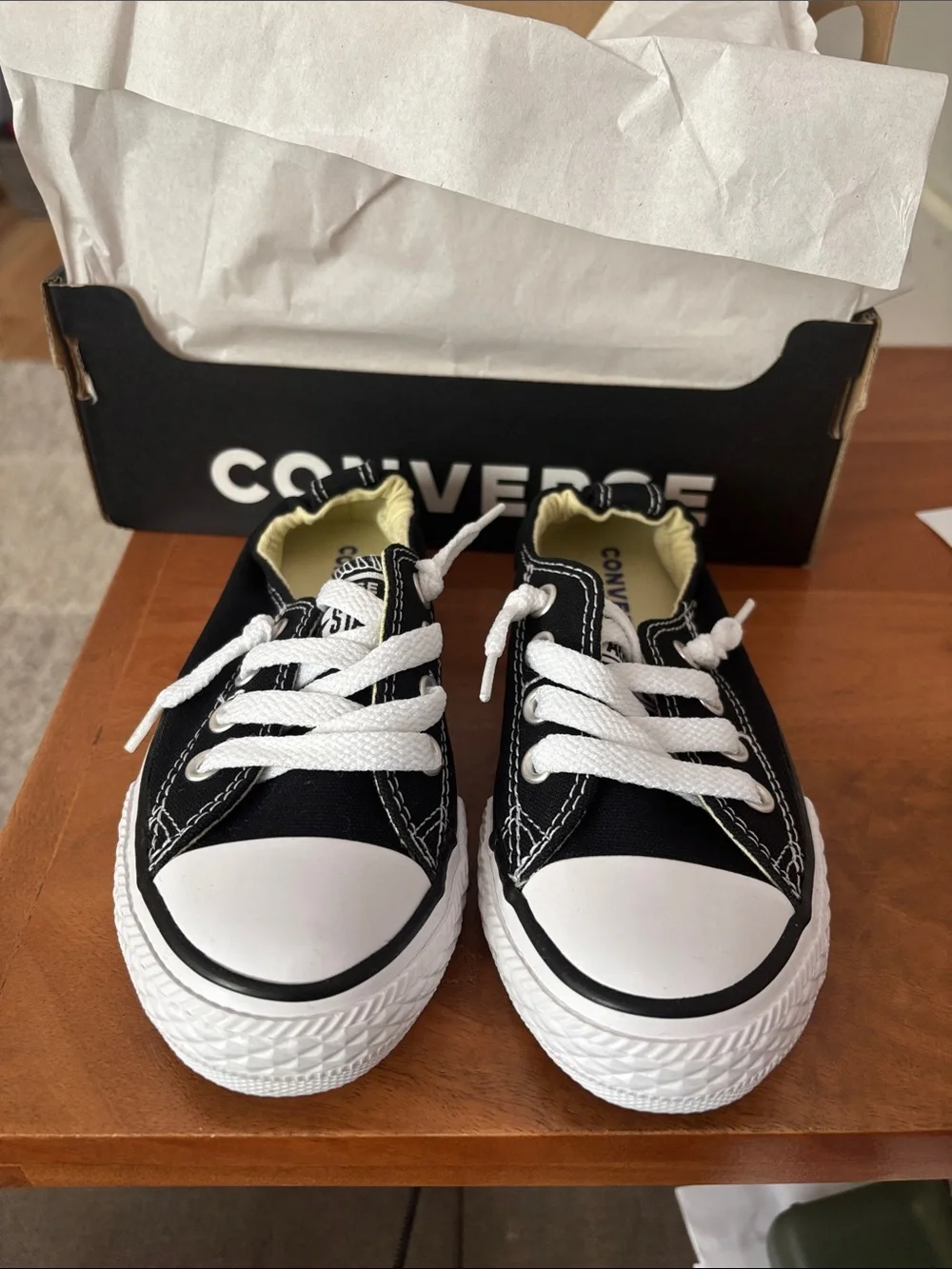Converse Black and White slip ons